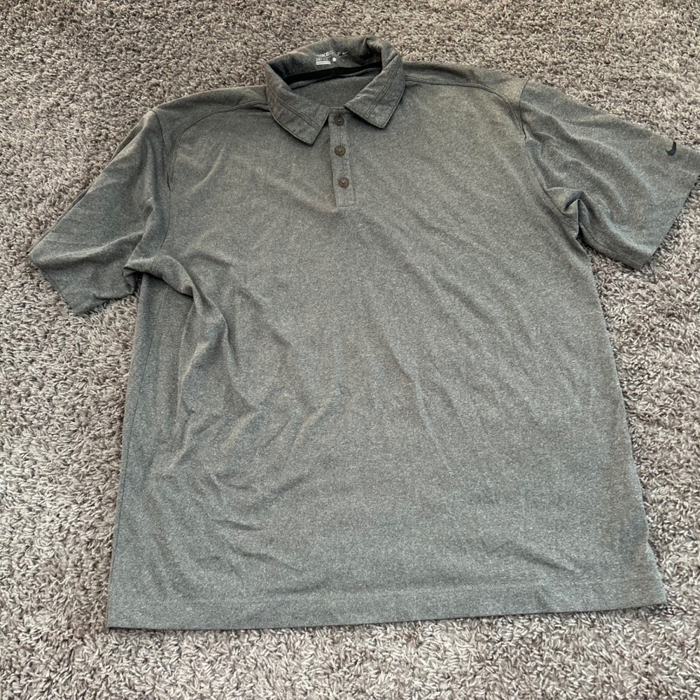 Nike‎ Golf Dri-FIT Polo Shirt Mens Large Gray Short Sleeve